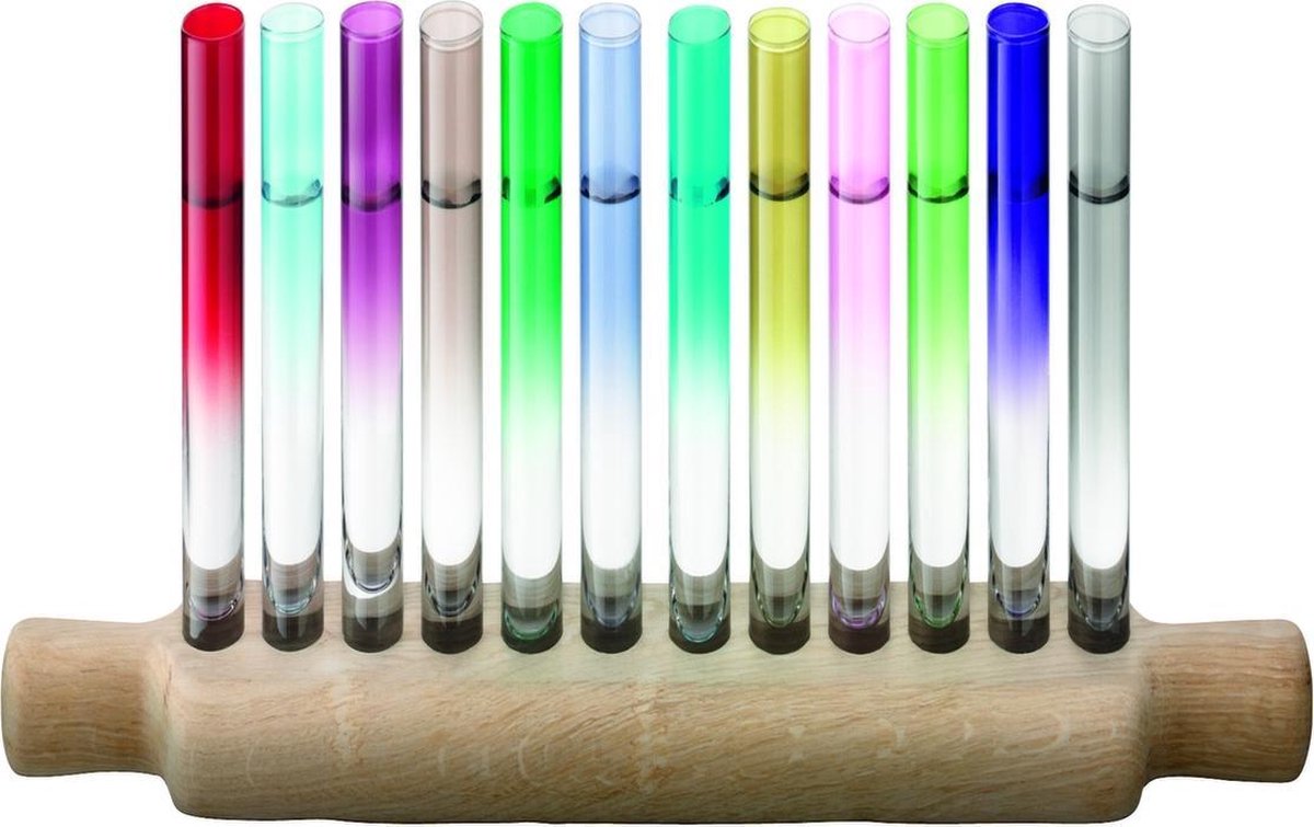 L.S.A. - Paddle Wodka Set met Serveerplank Set van 12 Stuks Assorti - Glas - Multicolor