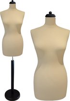 Beige paspop met zwarte ronde staander 36/38
