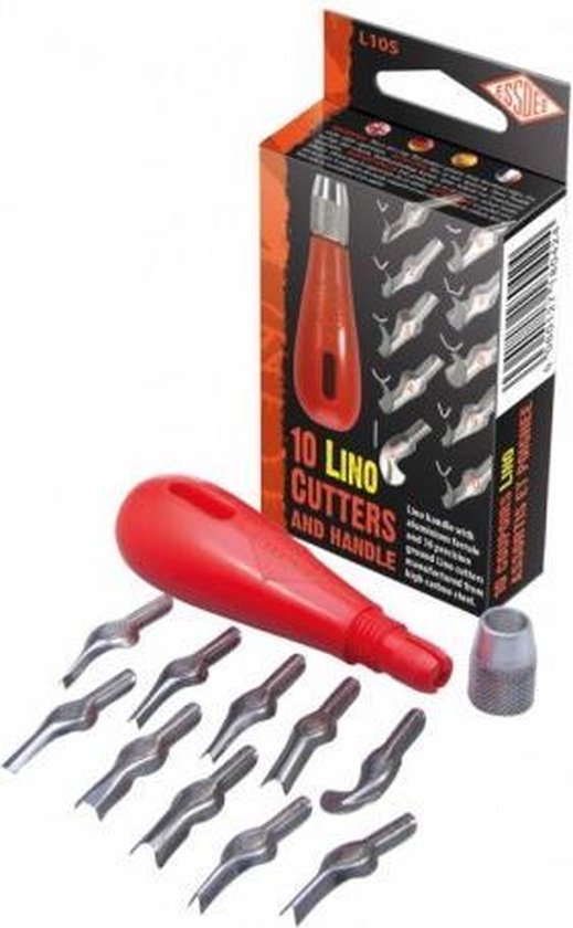 Essdee Lino snijset - 10-delige linogravure cutters multicolor.