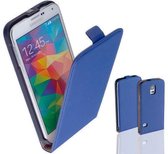 TCC Luxe Leder hoesje Samsung Galaxy S5 Flip Case/Cover - Blauw