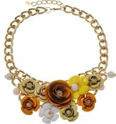 Statement ketting met diverse bloemen