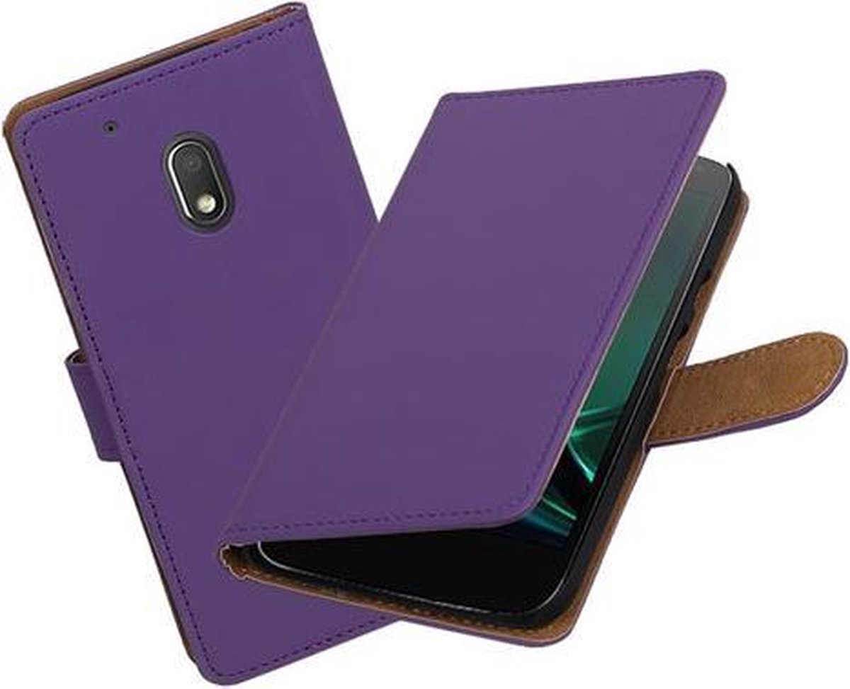 BestCases.nl Paars Effen booktype hoesje voor Motorola Moto G4 Play