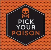 Halloween - Thema feest papieren servetten schedel pick your poison 16x stuks 25 x 25 cm - Halloween tafeldecoratie