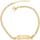 24/7 Jewelry Collection Vijf Hartjes Armband - Hart - Hartje - Goudkleurig