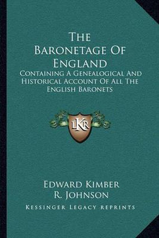 The Baronetage of England - cover