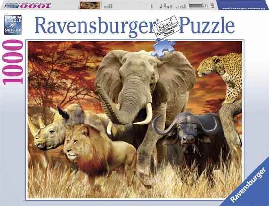 Ravensburger puzzel The Big Five - Legpuzzel - 1000 stukjes