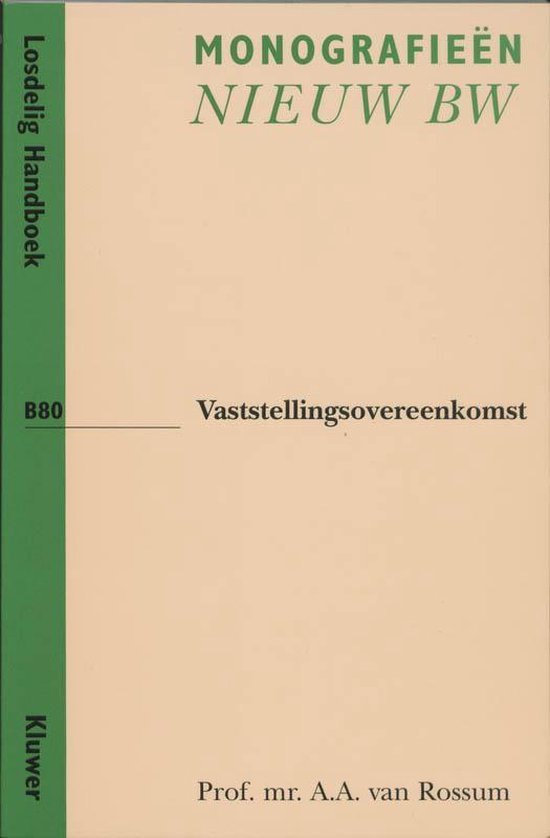 Vaststellingsovereenkomst - cover