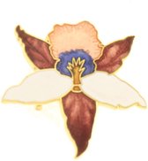 Behave® Broche bloem multi kleur - emaille sierspeld -  sjaalspeld