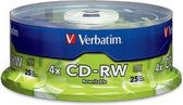 Verbatim CD-RW 80MIN 700MB 2X-4X Branded 25pk Spindle 25 stuk(s)