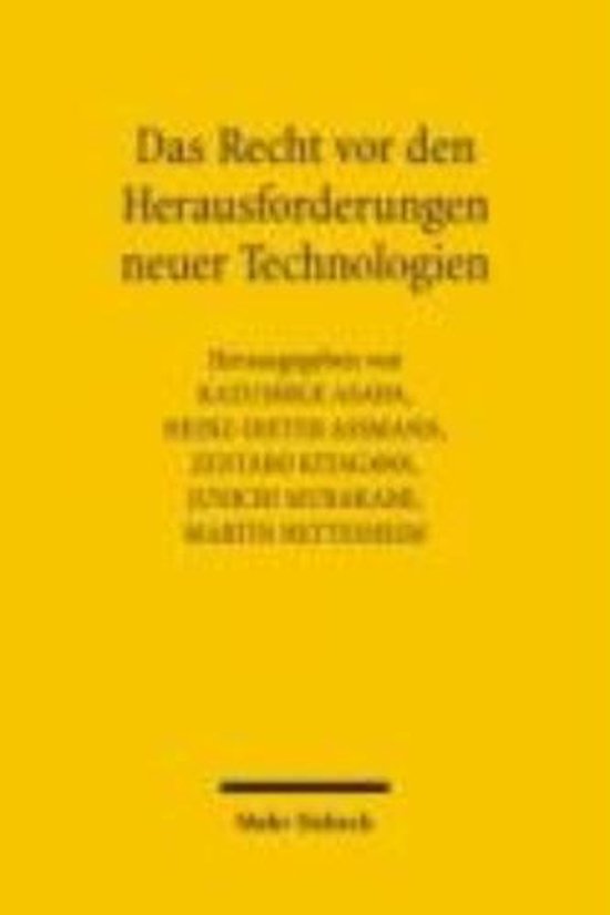 Das Recht vor den Herausforderungen neuer Technologien - cover