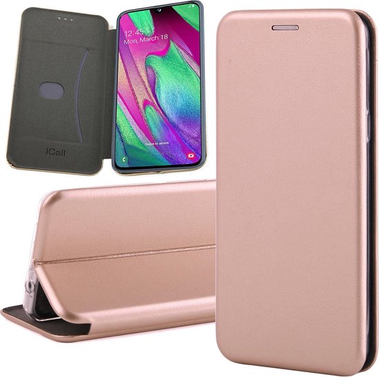 Samsung A40 Hoesje - Samsung Galaxy A40 Hoesje Book Case Slim Wallet  Roségoud - Hoesje... | bol.com