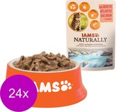 Iams Naturally Cat Wet Adult 85 g - Kattenvoer - 24 x Zalm