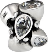 Quiges Bedel Bead - 925 Zilver - Zirkonia Druppels Kraal Charm - Z466