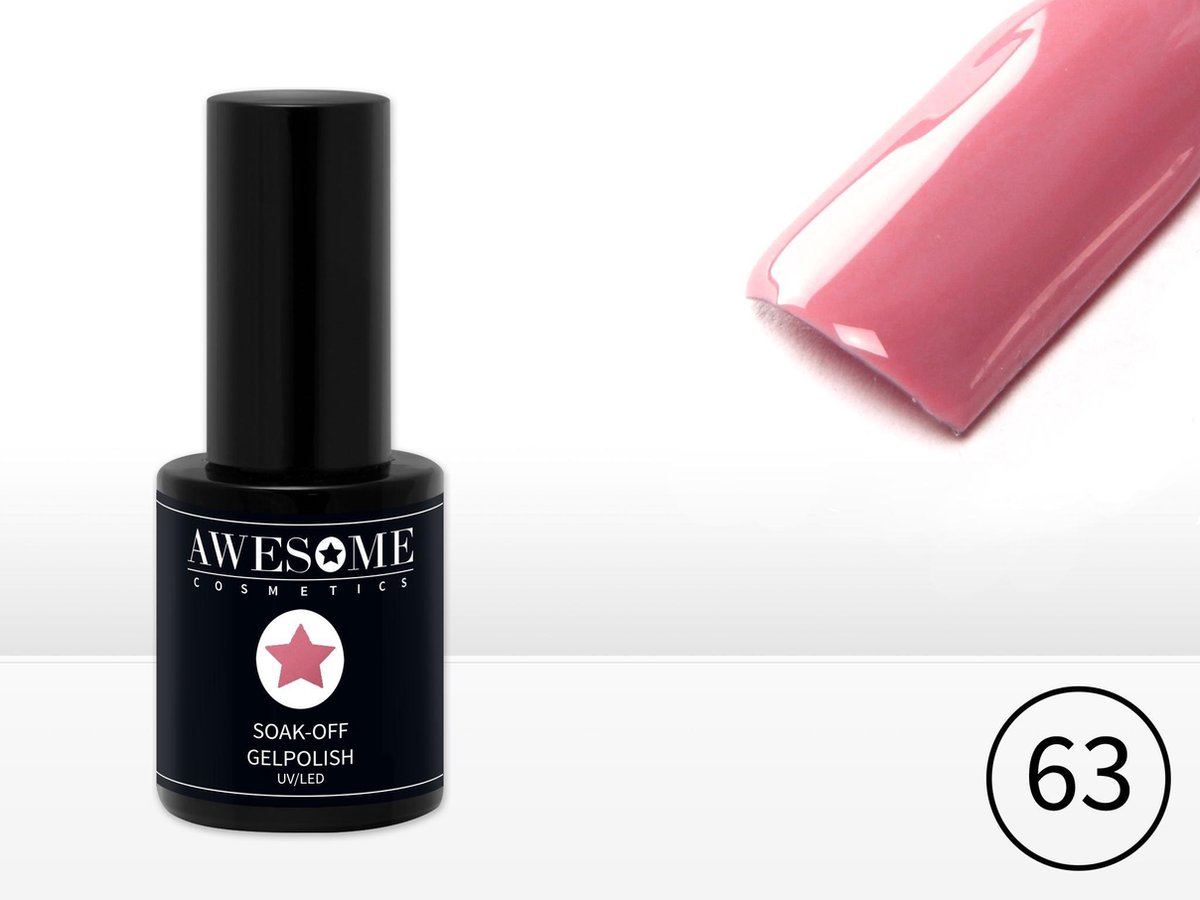 Goedkoopste Awesome 63 Vintage roze Gelpolish - Gellak - Gel nagellak - UV & LED