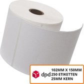 12 x verzendetiketten compatible 102mm x 150mm kern 25mm