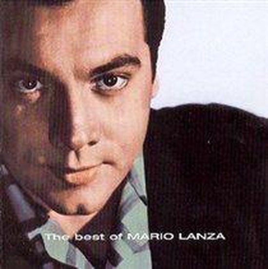 De hoes van "The best of MARIO LANZA" met een close-up van Mario Lanza.
