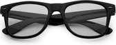 Freaky Glasses® | Nerd bril met heldere lenzen - zonder sterkte - mat zwart