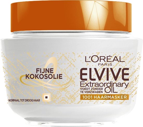 puberteit Kruis aan kraam L'Oréal Paris Elvive Extraordinary Oil Haarmasker - 300 ml - Fijne Kokosolie  | bol.com