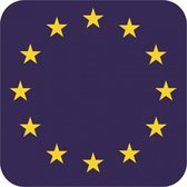 15x Sous-bocks Carré du drapeau européen - Articles de fête Europe - Décoration champêtre