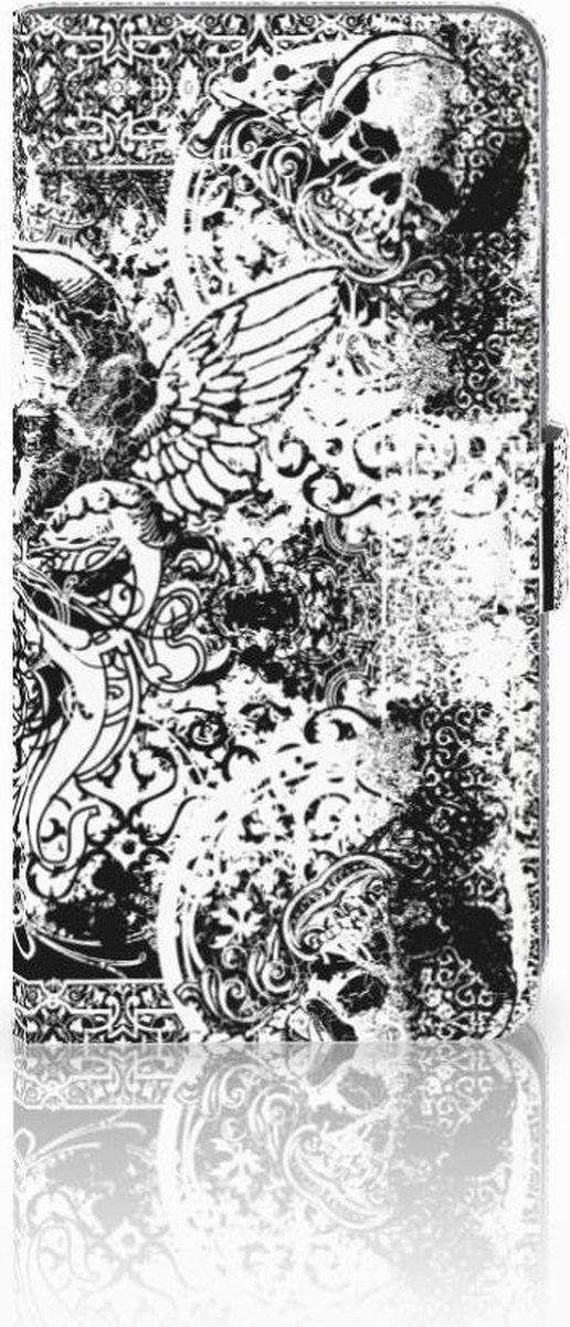 Book Case voor Telefoonhoesje met Naam Apple iPhone Xs Max Skulls Angel