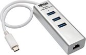 Tripp-Lite U460-003-3A1G USB 3.1 Gen 1 USB-C Portable Hub/Adapter, 3 USB-A Ports and Gigabit Ethernet Port, Thunderbolt 3 Compatible TrippLite
