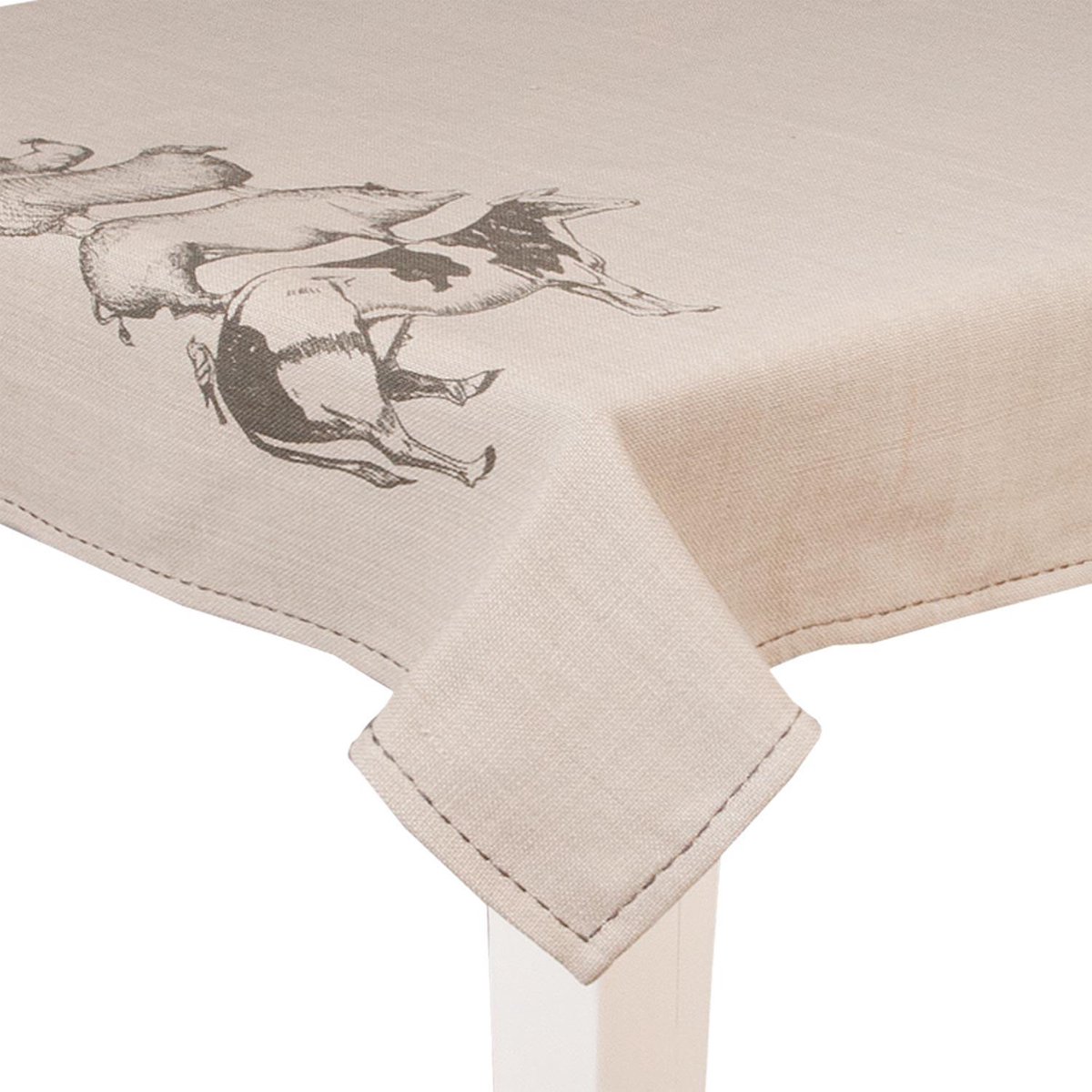 Clayre & Eef 100x100 Tafelkleed natuur
