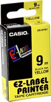 Casio XR-9YW Zwart op geel labelprinter-tape