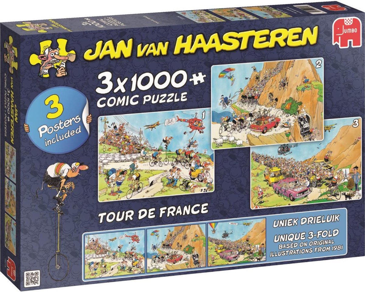 Jan van Haasteren Tour de France 3 in 1 puzzel - 1000 stukjes | bol.com