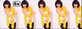 6x Boa sjaal met franjes geel 190cm