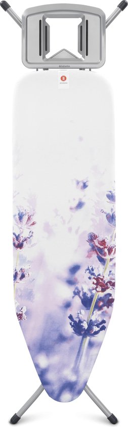 Strijktafel B, 124x38 cm Lavender met solide strijkerhouder