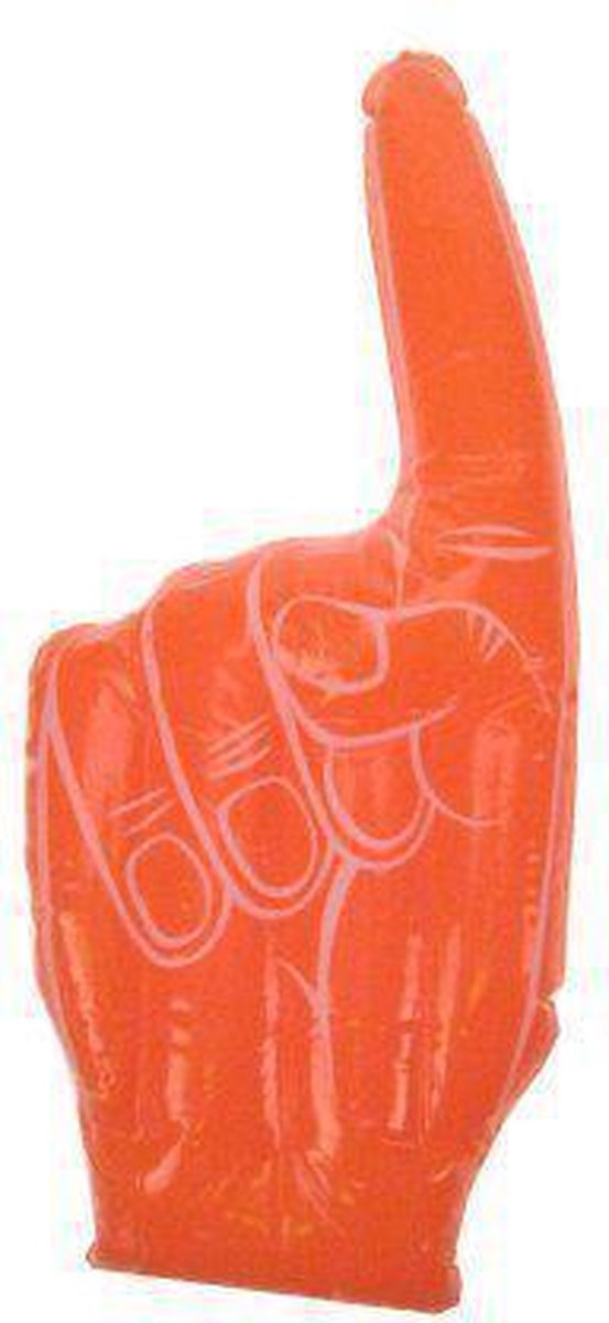 Opblaasbare hand met vinger oranje