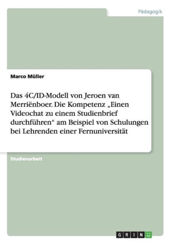 Das 4C/ID-Modell von Jeroen van Merriënboer. Die Kompetenz  ... - cover