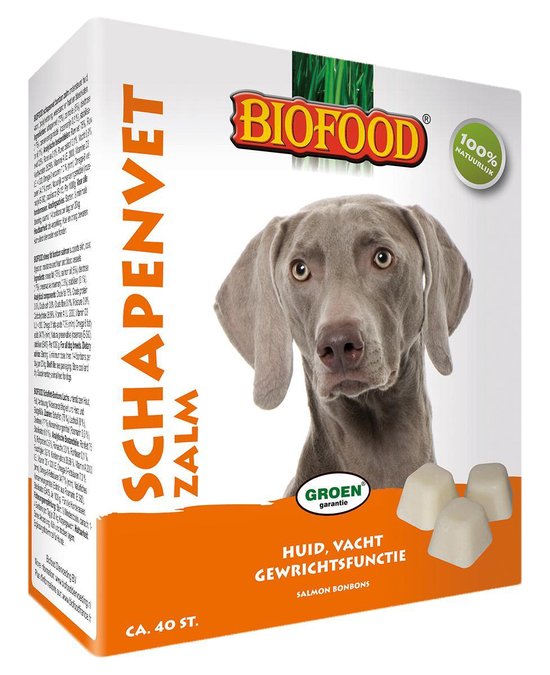 Biofood Schapenvet Maxi Bonbons Hondensnack - Zalm - 40 stuks