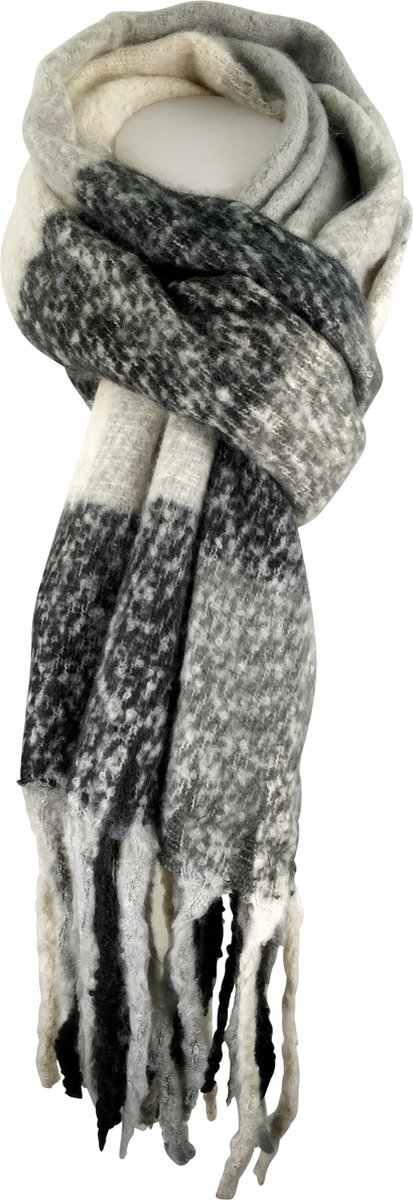 sjaal zwart-grijs
