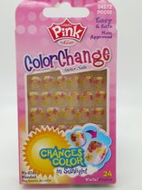 Kiss Pink Color Change sticker nail 24 nails no glue