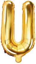 Folie ballon Letter U, 35cm, goud