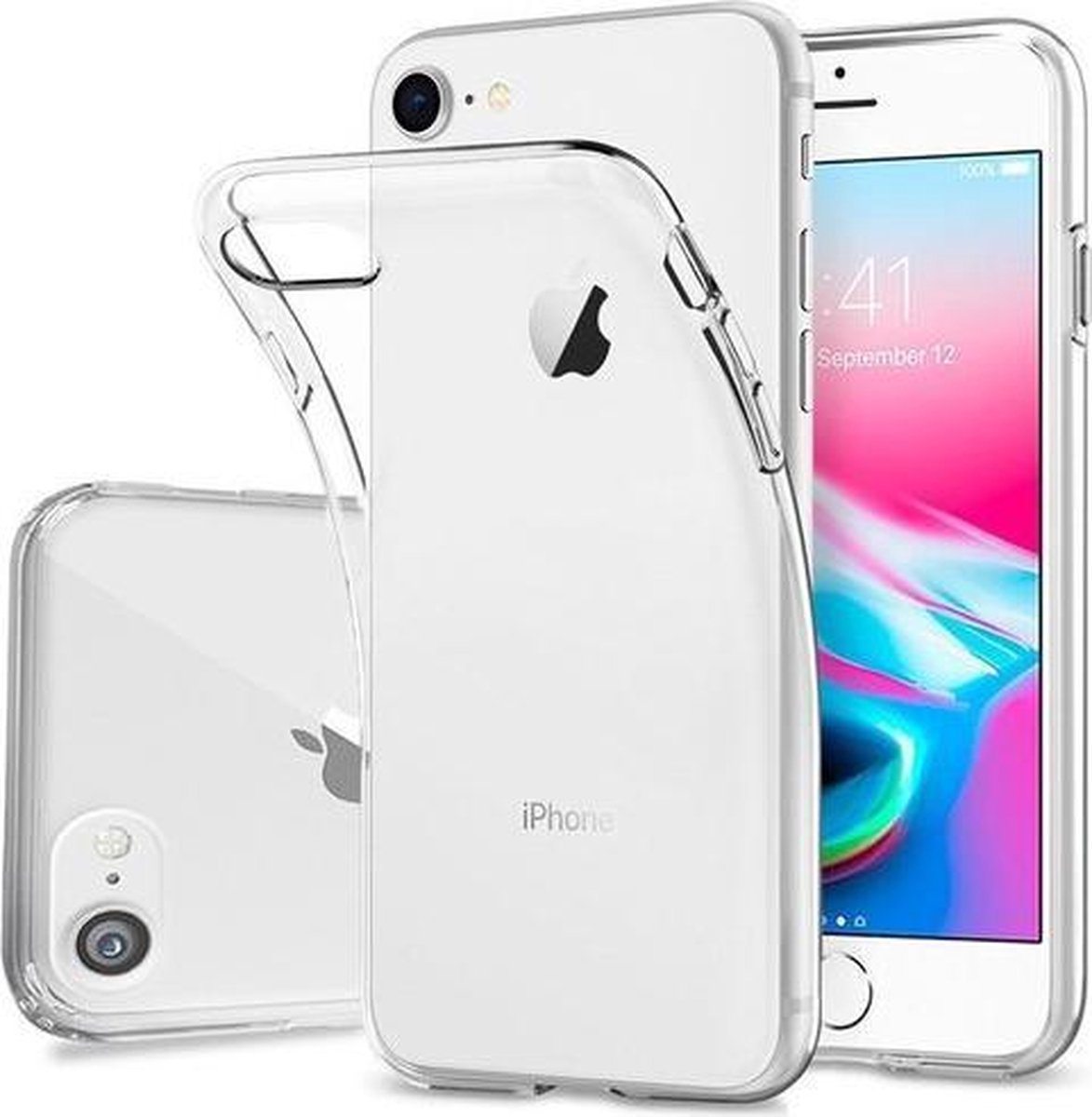 Transparant Pvc Siliconen backcover hoesje Geschikt voor iPhone 8