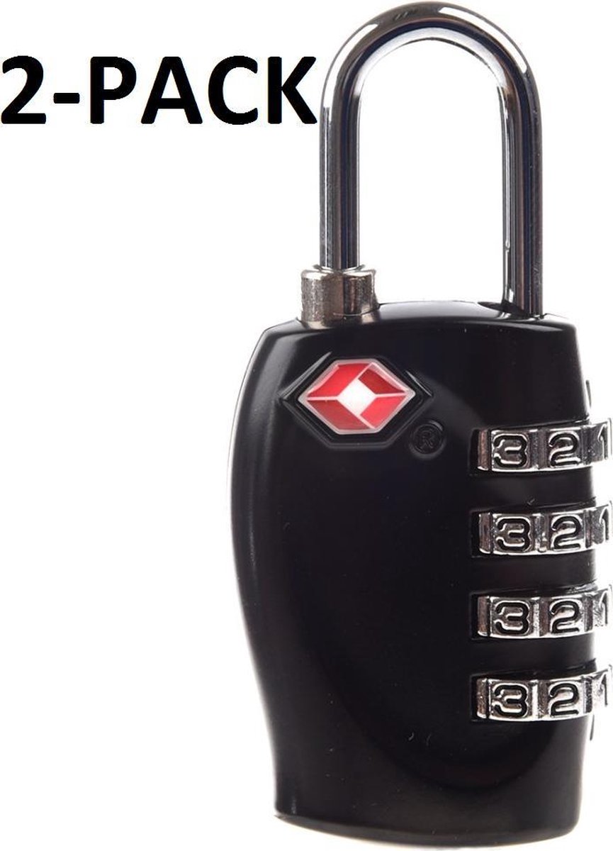 Lot De 2 Cadenas TSA SharkByte à Combinaison 4 Cadrans - Serrures Sûres Pour Valises, Sacs De Voyage Et Casiers De Gym