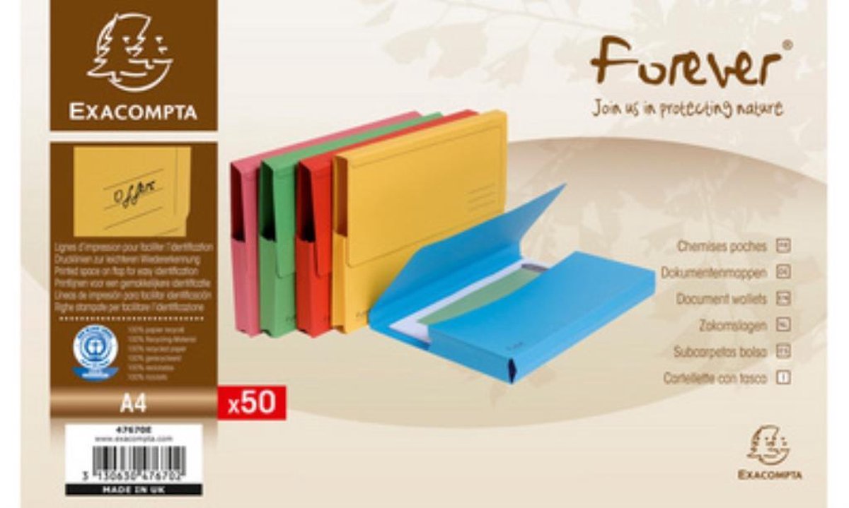 Exacompta Subfolder licht blauw a4 (50 stuks)