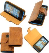 Bestcases Vintage Hoesjes Bruin Bookstyle Cover Nokia Lumia 620