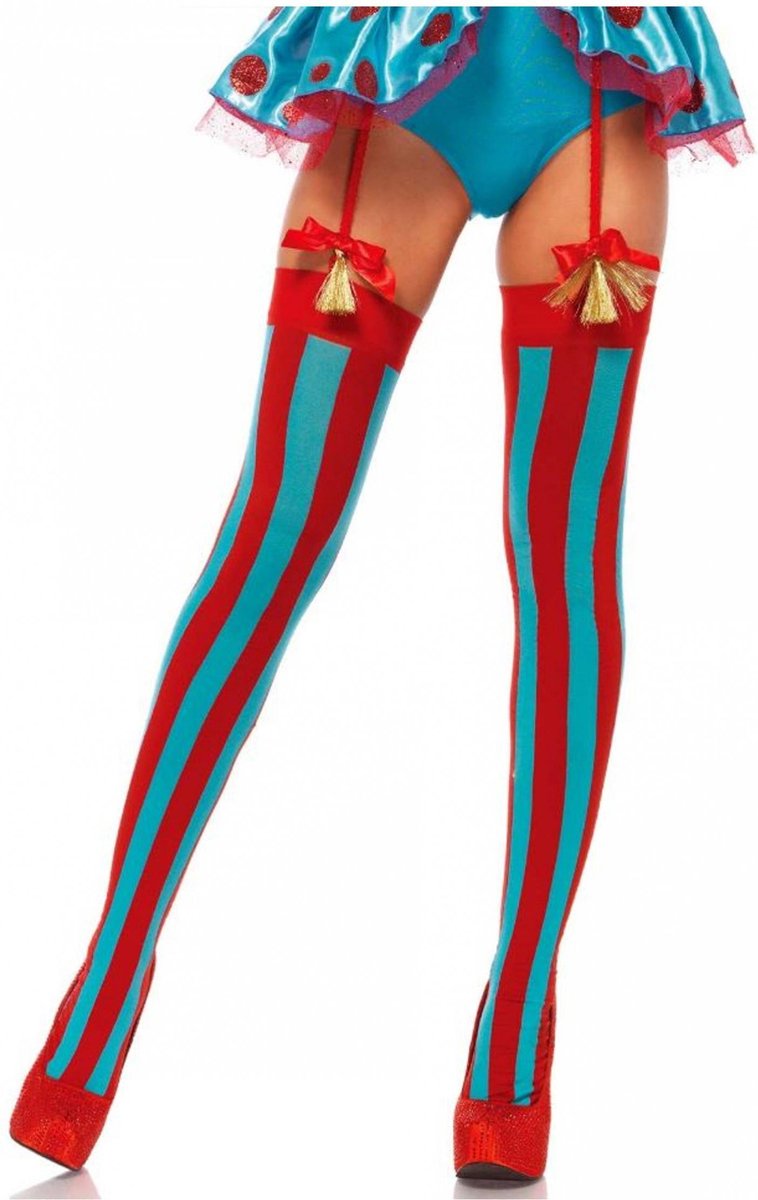 Leg Avenue Gestreepte Kousen Rood Blauw