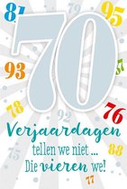 Cijferkaart met muziek 70 Verjaardagen tellen we niet…