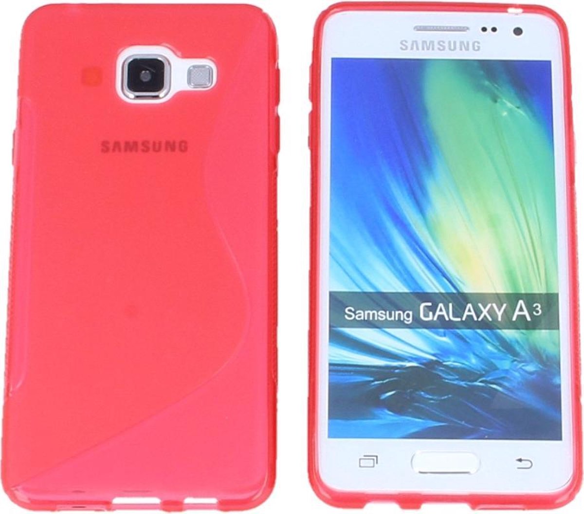 Samsung Galaxy A3 2016 (A310) S Line Gel Silicone Case Hoesje Transparant Rood Red