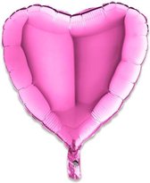 Folieballon hart fuchsia (46cm)