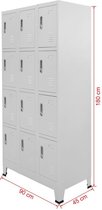 Stevige Lockerkast met 12 vakken 90x45x180 cm / locker kast met 12 planken
