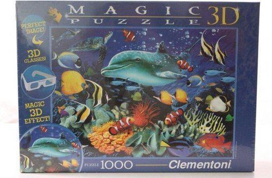 Afbeelding van het spel Clementoni Magic puzzel 3d dolfijn 1000st