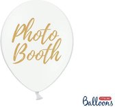 Ballonnen wit Photo Booth goud 50 stuks