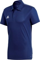adidas Core 18 Polo Heren Sportpolo - Maat S  - Mannen - blauw/wit
