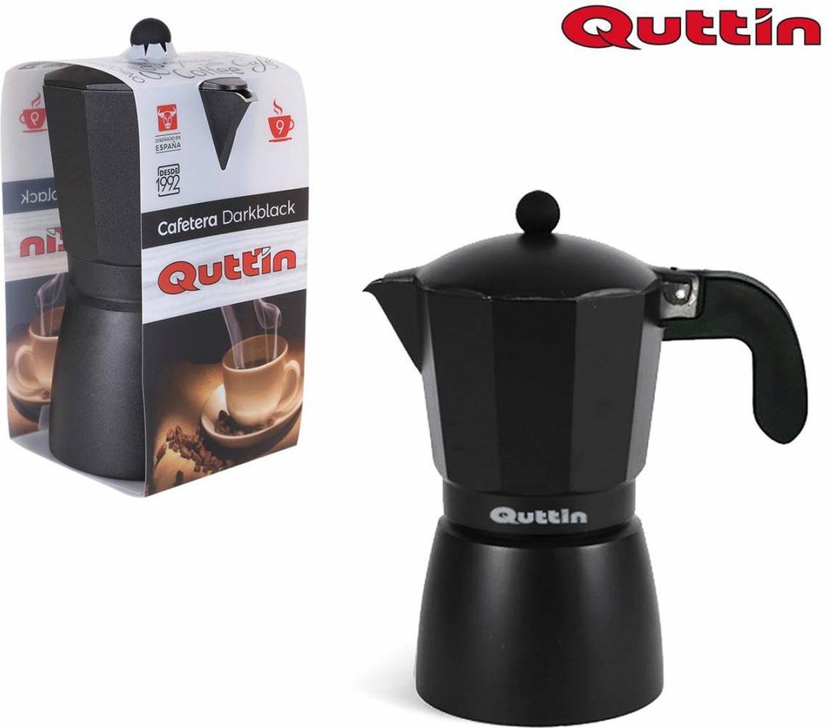Quttin espresso maker - 9 kopjes - aluminium