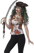 Piraten zombie t-shirt voor vrouwen - Volwassenen kostuums